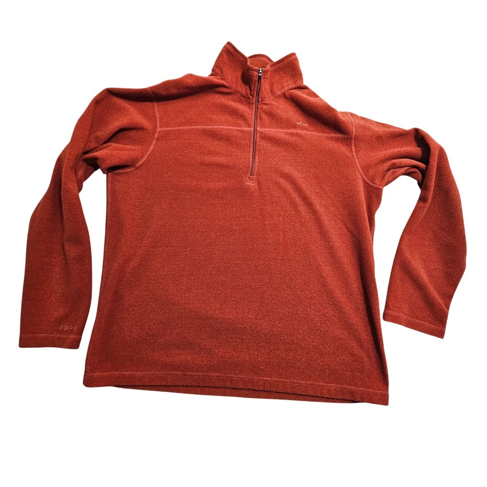 Koppen Quarter Zip Fleece Pullover Mens Large Orange Mock Neck MOA1028